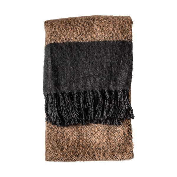 Hytti Tonal Mohair Throw - Black Camel